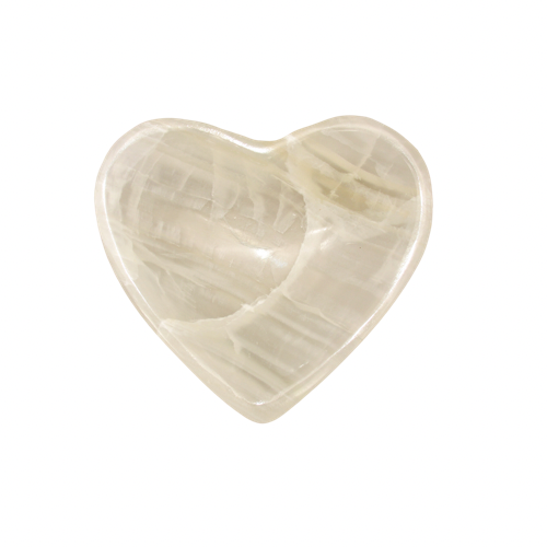 WHITE ONYX  HEART BOWL