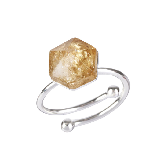 CITRINE POINT ADJUSTABLE RING