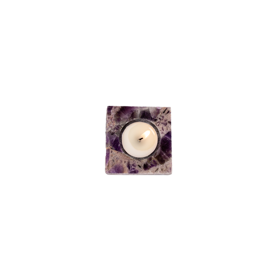 Chevron Amethyst Tealight Holder