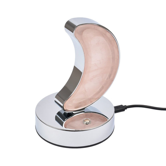 Rose Quartz Moon Lamp