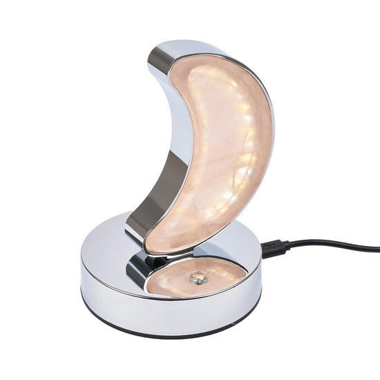 Rose Quartz Moon Lamp