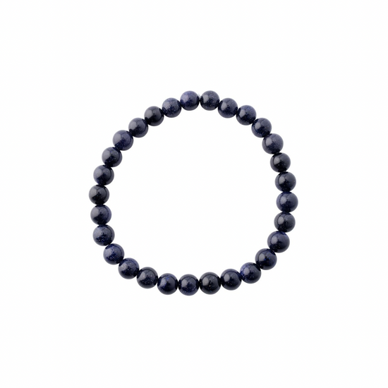 BLUE GOLDSTONE BEADED BRACELET