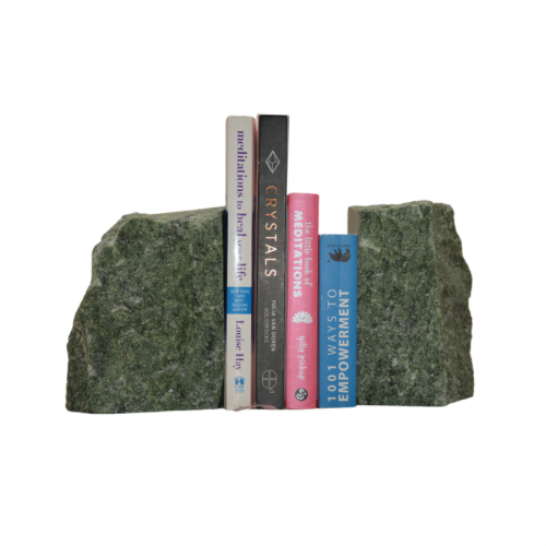 GREEN JASPER BOOKENDS