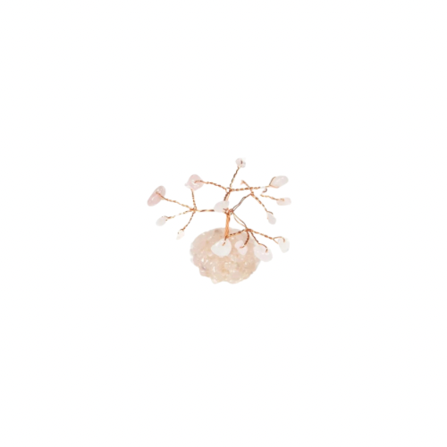 Rose Quartz Tree Gem with Rose Quartz Base