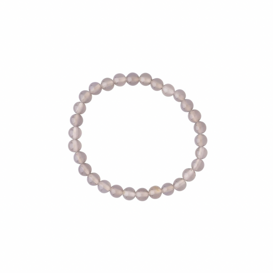 GREY AGATE BEADED BRACELET