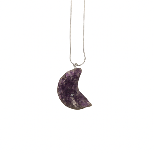 AMETHYST DRUZY MOON PENDANT