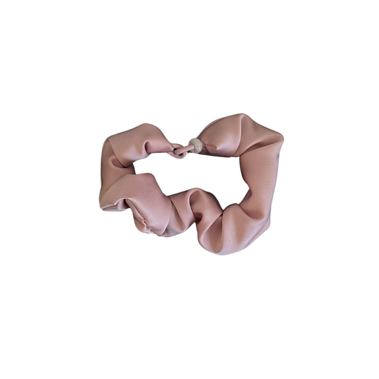 SCRUNCHIE WITH ROSE QUARTZ BEAD