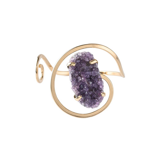 AMETHYST SWIRL BANGLE GOLD PLATED