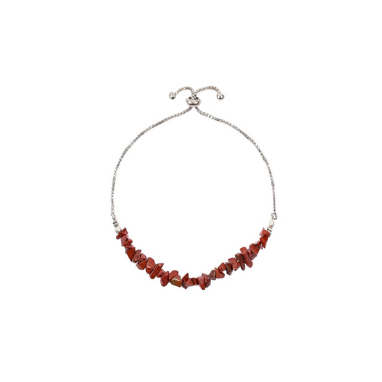 RED JASPER CHIP  ADJUSTABLE BRACELET