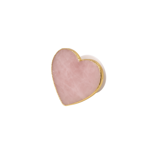 HEART SHAPED ROSE QUARTZ PHONE GRIP HOLDER