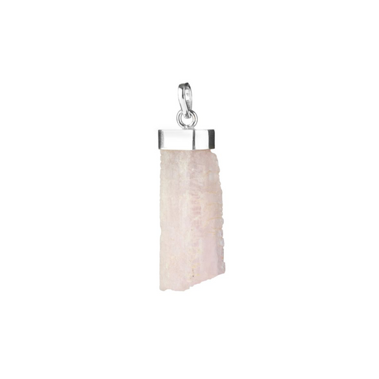 ROUGH KUNZITE PENDANT in 925 STERLING SILVER