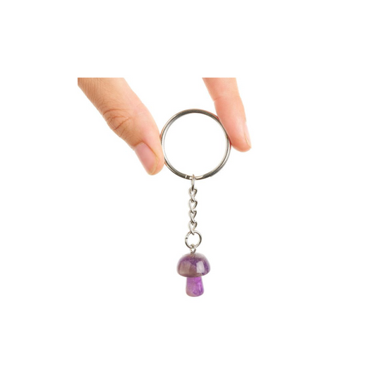 AMETHYST MUSHROOM KEYRING