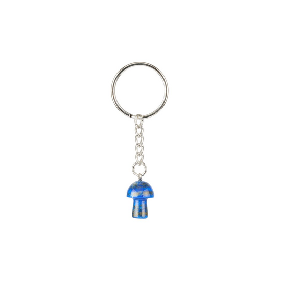 LAPIZ LAZULI MUSHROOM KEYRING