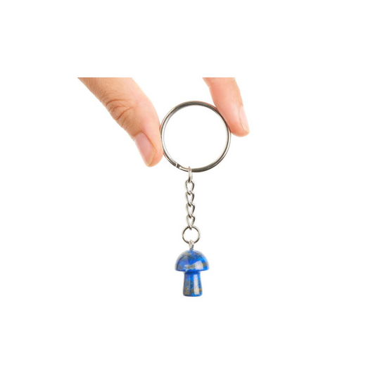 LAPIZ LAZULI MUSHROOM KEYRING