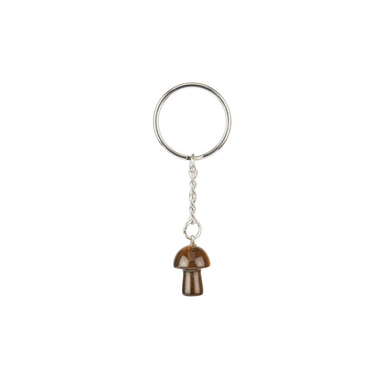 TIGERS EYE MUSHROOM KEYCHAIN