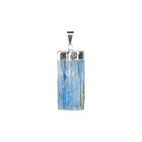 BLUE KYANITE ELECTROPLATED SILVER PLATE PENDANT