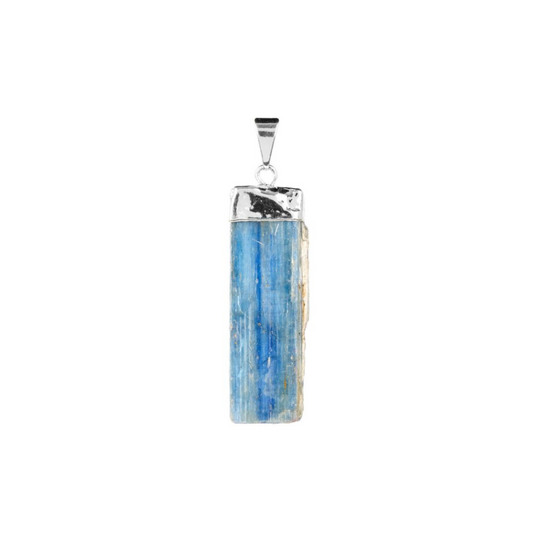 BLUE KYANITE ELECTROPLATED SILVER PLATE PENDANT