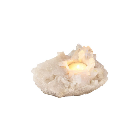 QUARTZ CRYSTAL CLUSTER TEA LIGHT HOLDER