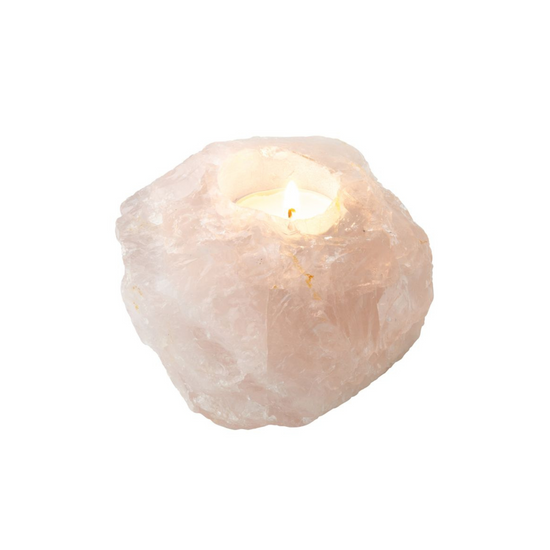 ROSE QUARTZ TEA LIGHT HOLDER