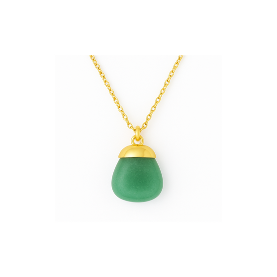 GREEN AVENTURINE GOLD PLATED NECKLACE