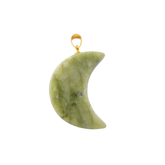 OLIVE JADE MOON PENDANT