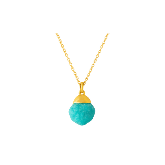 TURQUOISE GOLD-PLATED TUMBLESTONE NECKLACE