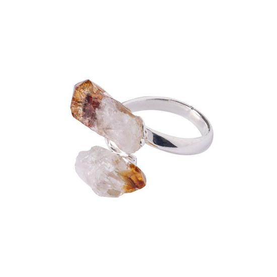 CITRINE SILVER PLATED RING