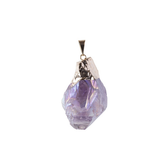 AURA AMETHYST POINT PENDANT GOLD ELECTROPLATED