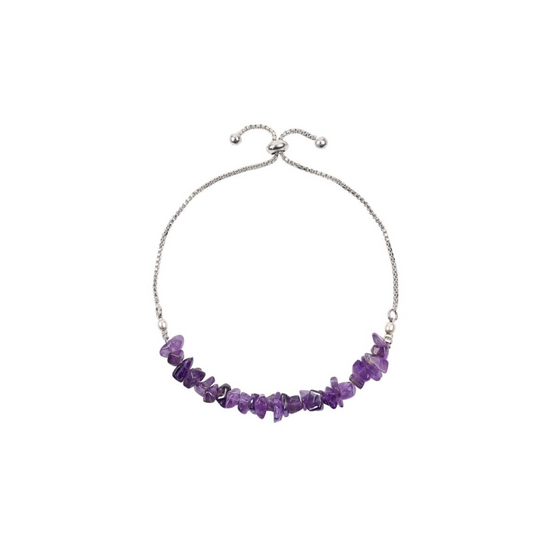 AMETHYST CHIP ADJUSTABLE SLIDING BRACELET