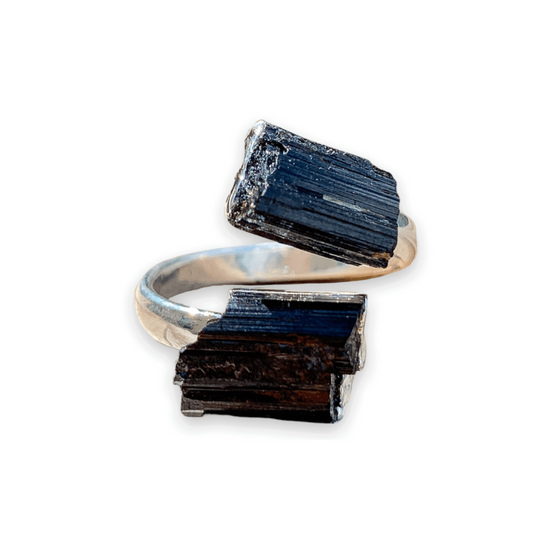 TOURMALINE POINTS SILVER RING