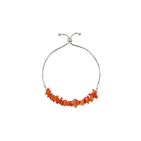 CARNELIAN CHIP ADJUSTABLE SLIDING BRACELET