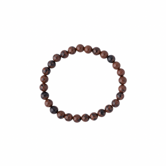MAHOGANY OBSIDIAN BEADED BRACELET