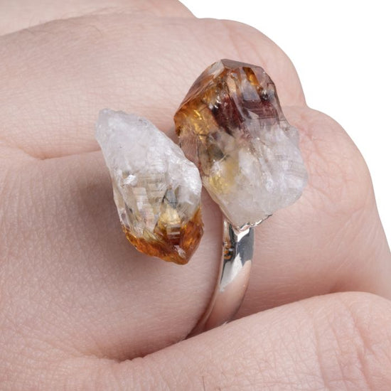 CITRINE SILVER PLATED RING