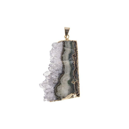 AMETHYST SLAB PENDANT (GOLD PLATED)