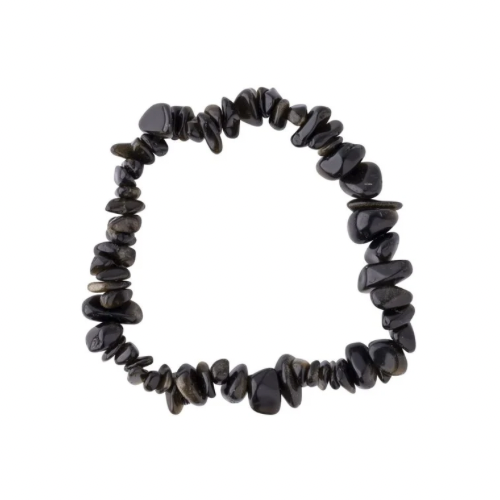 BLACK OBSIDIAN CHIP BRACELET